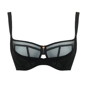 Curvy Kate Scantilly Peek-A-Boo Lace Balcony Bra size 34L Black New
